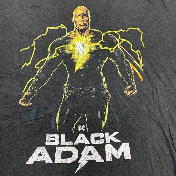 Black Adam Movie Graphic Tee Thrifted Vintage Style Size 2XL - Picture 4 of 8